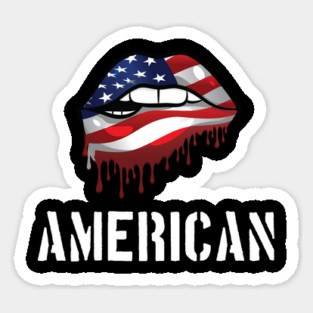 Patriotic Lips, Dripping Flag Lips, American Magnet