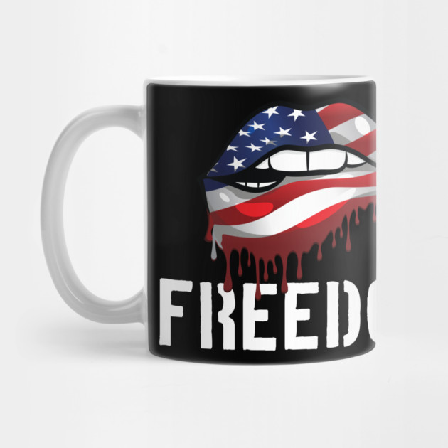 Patriotic Lips, Dripping Flag Lips, American, Freedom by Silly Me Studio