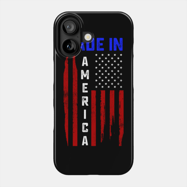 Made in America, American Flag, Patriot Phone Case by Silly Me Studio