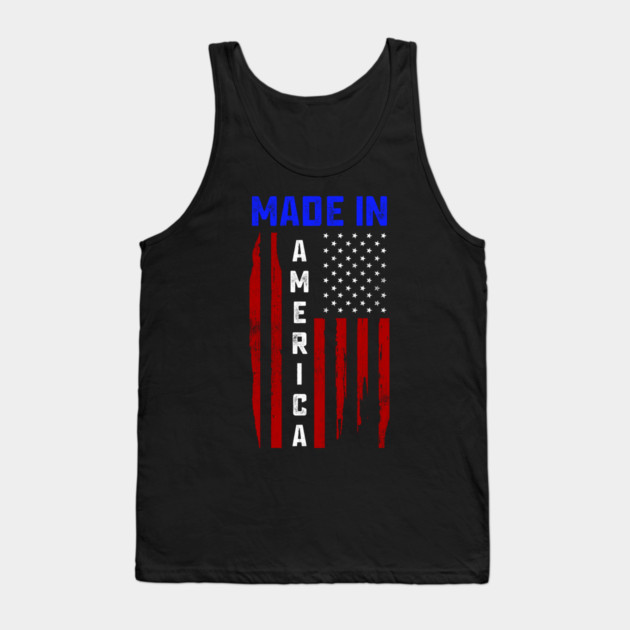 Made in America, American Flag, Patriot Tank Top by Silly Me Studio