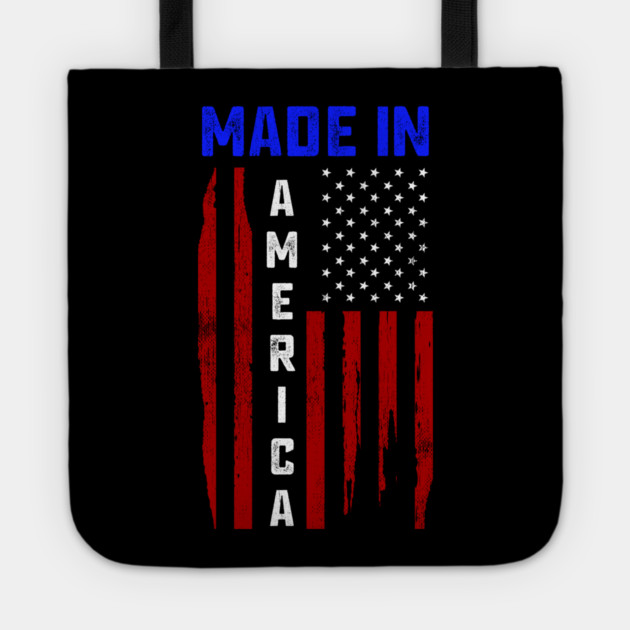 Made in America, American Flag, Patriot Tote by Silly Me Studio