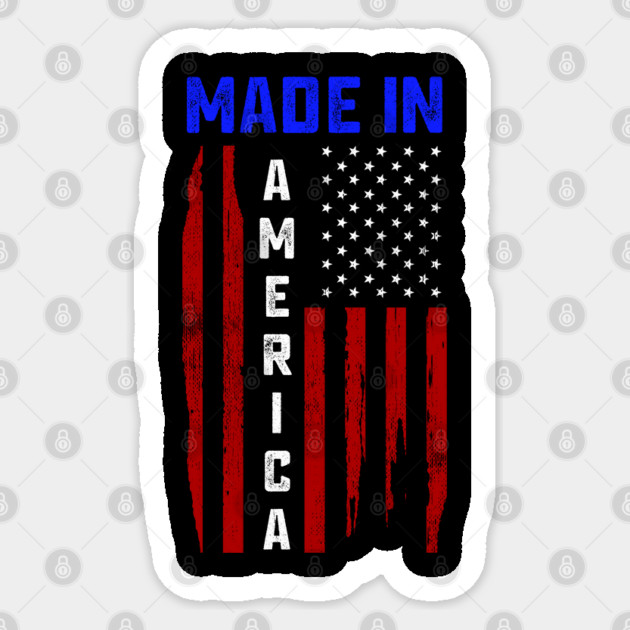 Made in America, American Flag, Patriot Sticker by Silly Me Studio