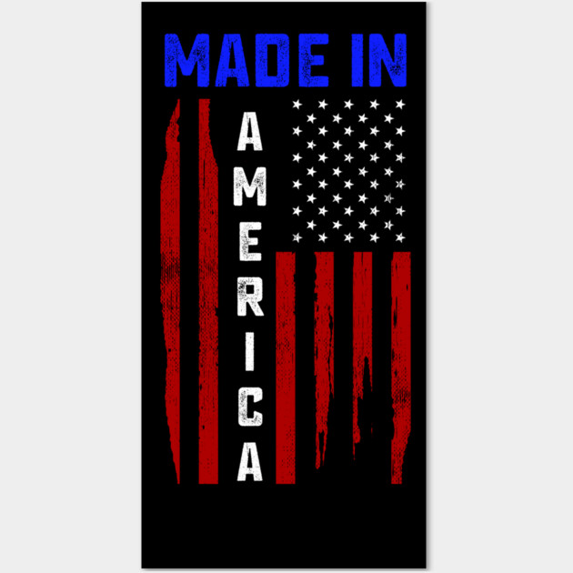 Made in America, American Flag, Patriot Wall Art by Silly Me Studio