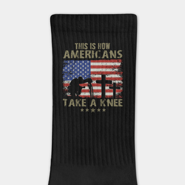 This is how Americans take a knee, Kneel for the Flag by Silly Me Studio