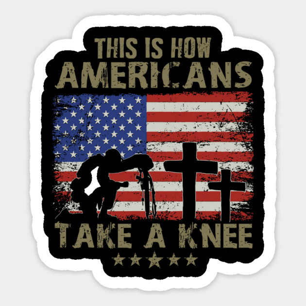This is how Americans take a knee, Kneel for the Flag Magnet by Silly Me Studio