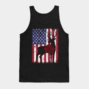 American Hunter, Deer Hunter, American Flag Tank Top