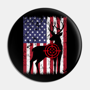 American Hunter, Deer Hunter, American Flag Pin