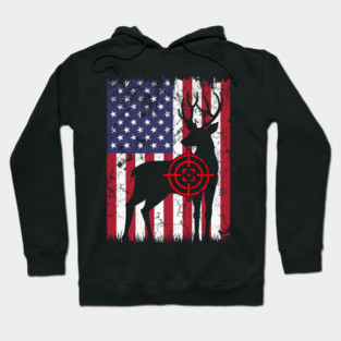 American Hunter, Deer Hunter, American Flag Hoodie