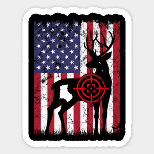 American Hunter, Deer Hunter, American Flag Magnet