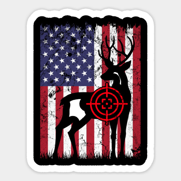 American Hunter, Deer Hunter, American Flag Magnet by Silly Me Studio