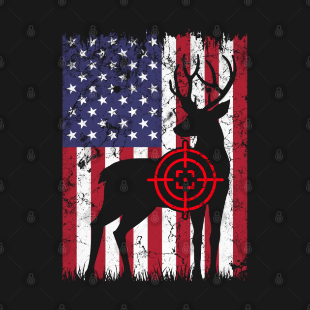 American Hunter, Deer Hunter, American Flag by Silly Me Studio