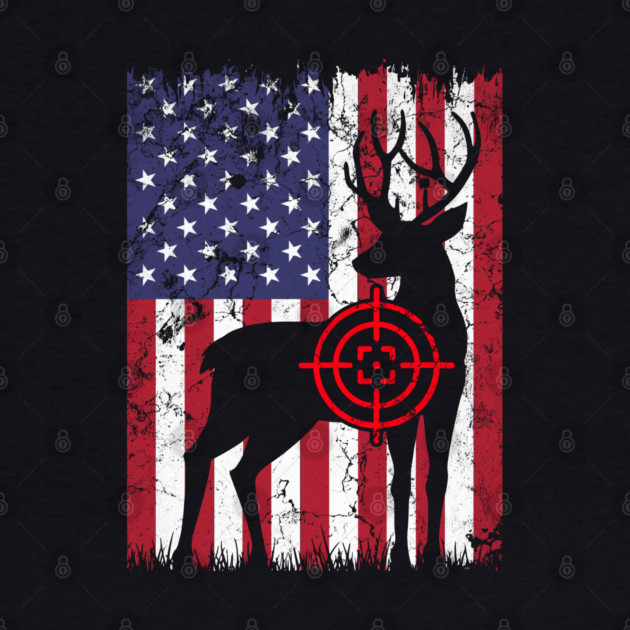 American Hunter, Deer Hunter, American Flag by Silly Me Studio