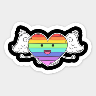 Rainbow Heart Gay Pride Month t-shirt Shirt Tee Gift Sticker
