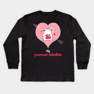 My Pawsome Valentine Kids Long Sleeve T-Shirt