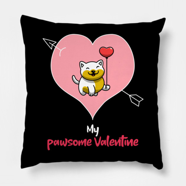 My Pawsome Doggie Valentine Pillow by MCAL Tees
