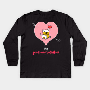 My Pawsome Doggie Valentine Kids Long Sleeve T-Shirt