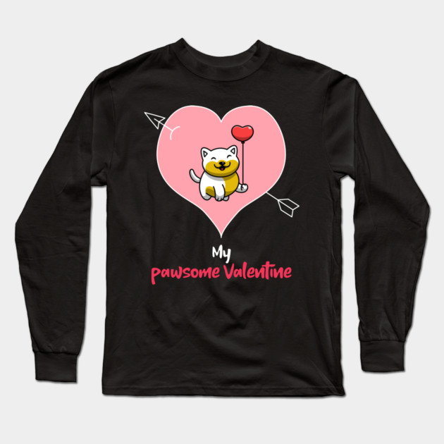 My Pawsome Doggie Valentine Long Sleeve T-Shirt by MCAL Tees