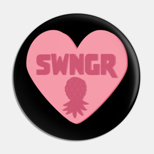 Swinger Candy Heart Upside Down Pineapple Pin