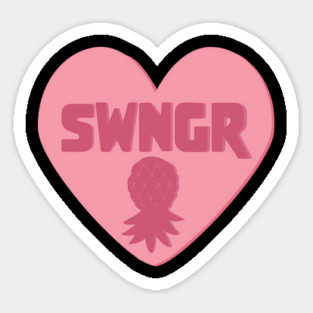 Swinger Candy Heart Upside Down Pineapple Sticker