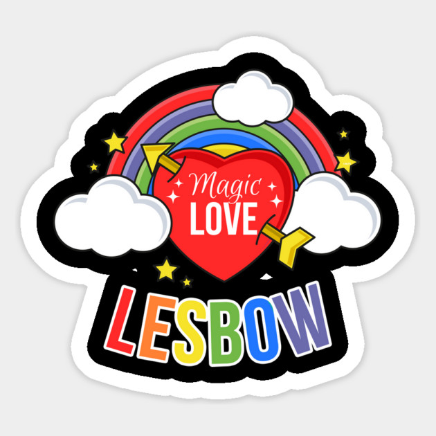 Lesbow Rainbow Heart Gay Pride Month t-shirt Shirt Tee Gift Magnet by creative