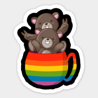 Bear Rainbow Flag Bears Cup Gay Pride graphic Sticker