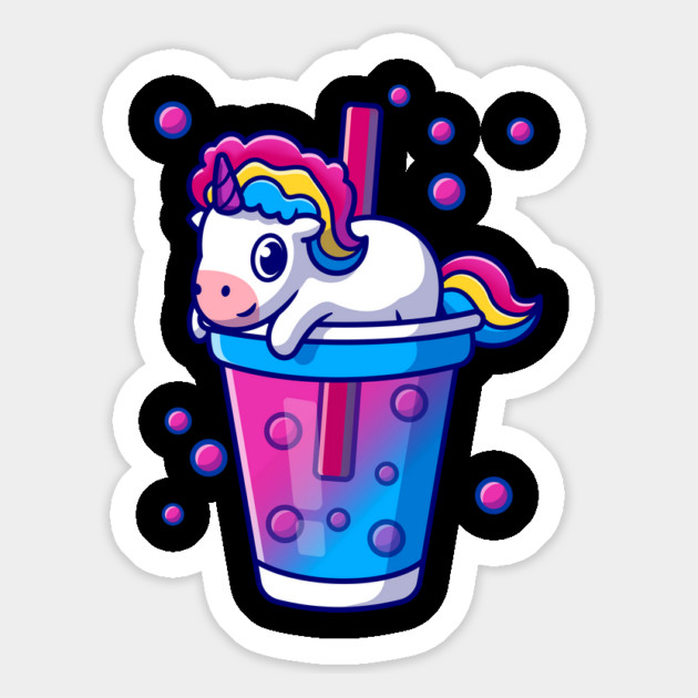 Boba Tea Bubble Tea Cute Kawaii Unicorn Bisexual Pride Gift product Magnet by creative