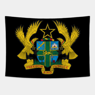 Ghana // Vintage Style Flag Design Tapestry
