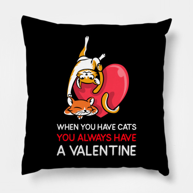Valentine Cats Pillow by MCAL Tees