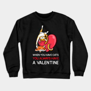 Valentine Cats Crewneck Sweatshirt
