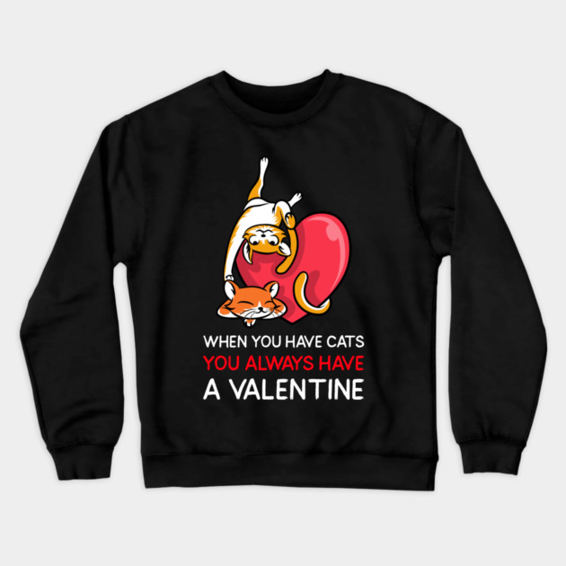 Valentine Cats Crewneck Sweatshirt by MCAL Tees