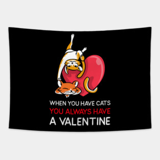 Valentine Cats Tapestry