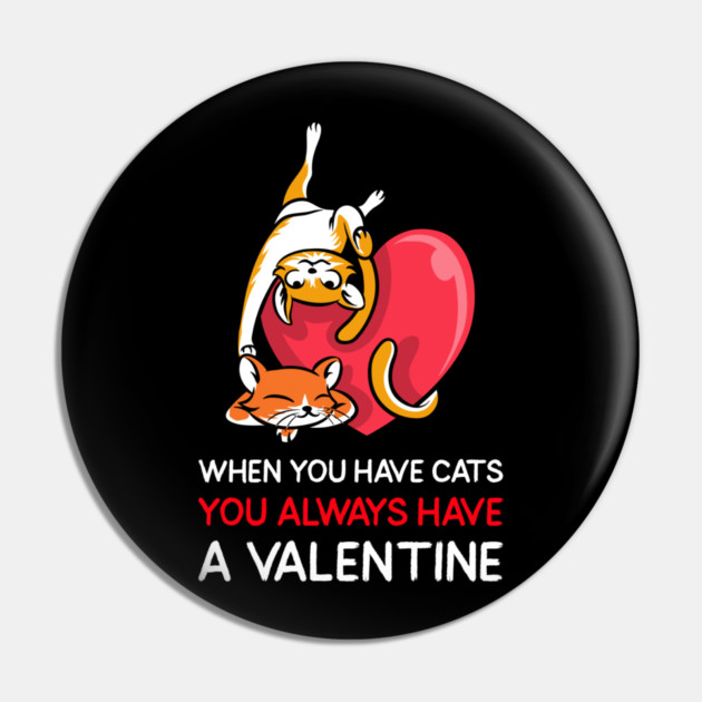 Valentine Cats Pin by MCAL Tees