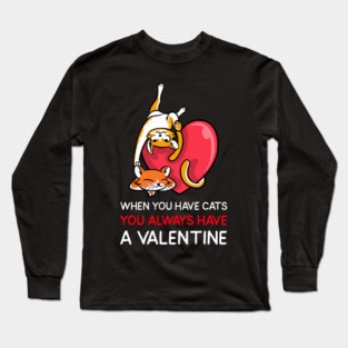Valentine Cats Long Sleeve T-Shirt