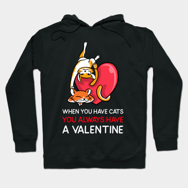 Valentine Cats Hoodie by MCAL Tees