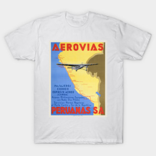 Aerovias Peruanas Peru Vintage Poster 1936 T-Shirt