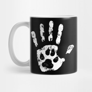 Pet Lovers Hand and Paw Print Paint Mug