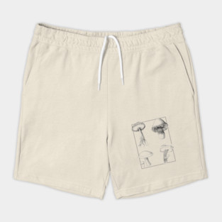 Botanical Mushrooms lineart Shorts