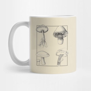 Botanical Mushrooms lineart Mug