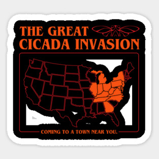 Cicada Invasion Coming to These States in US Map Cool graphic Sticker