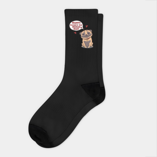 Human Dad Pug Socks by creative