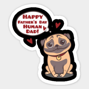 Human Dad Pug Magnet