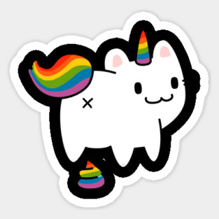 Caticorn Rainbow Flag Gay Pride & Poop Gay design Sticker