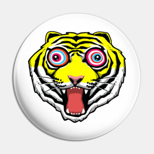 Psychedelic Tiger Eyes Pin
