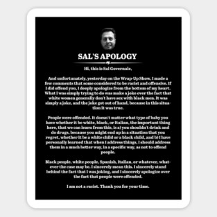 Sal's Apology Sticker
