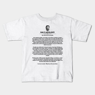 Sal's Apology Kids T-Shirt