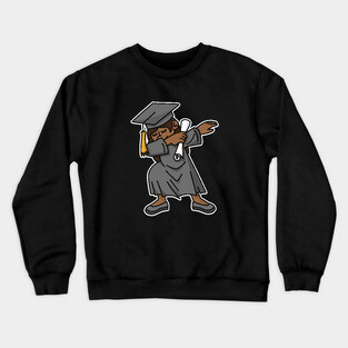 Black girl student dab dabbing graduation school Crewneck Sweatshirt