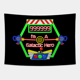 Galactic Hero High Score Theme Park Ride Tapestry