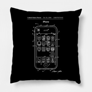 Apple iPhone Patent White Pillow