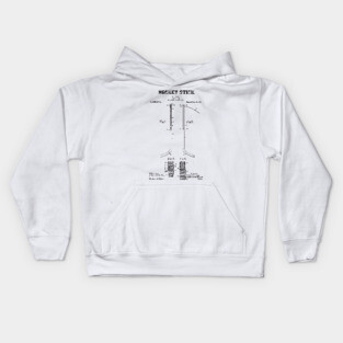 Hockey Stick Patent Black Kids Hoodie