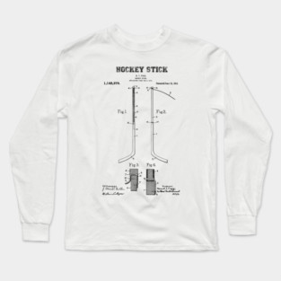 Hockey Stick Patent Black Long Sleeve T-Shirt